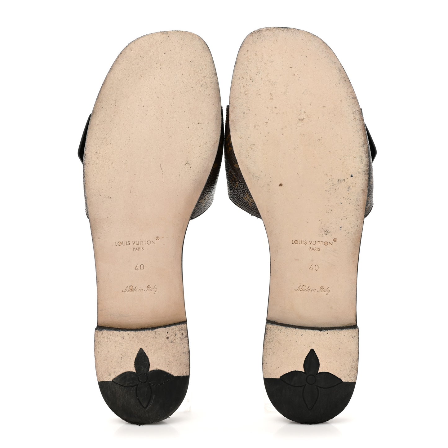 Patent Reverse Monogram LV Frame Flat Mule 40 Cacao