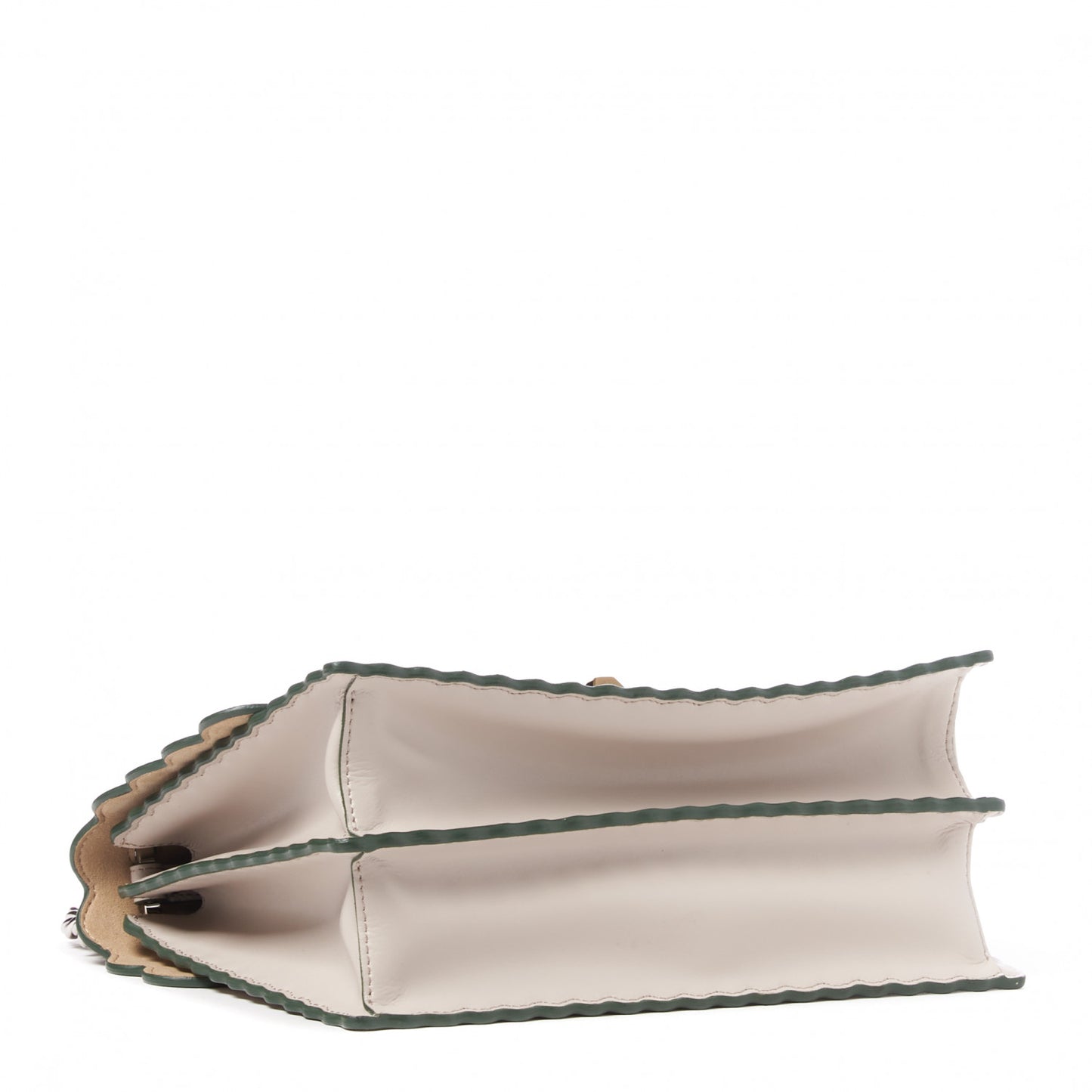 Vitello Liberty Scalloped Studded Kan I Shoulder Bag Grigio Polvere