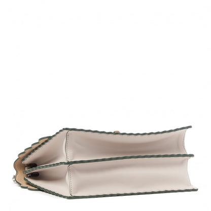 Fendi Vitello Liberty Scalloped Studded Kan I Shoulder Bag Grigio Polvere 3 of 8