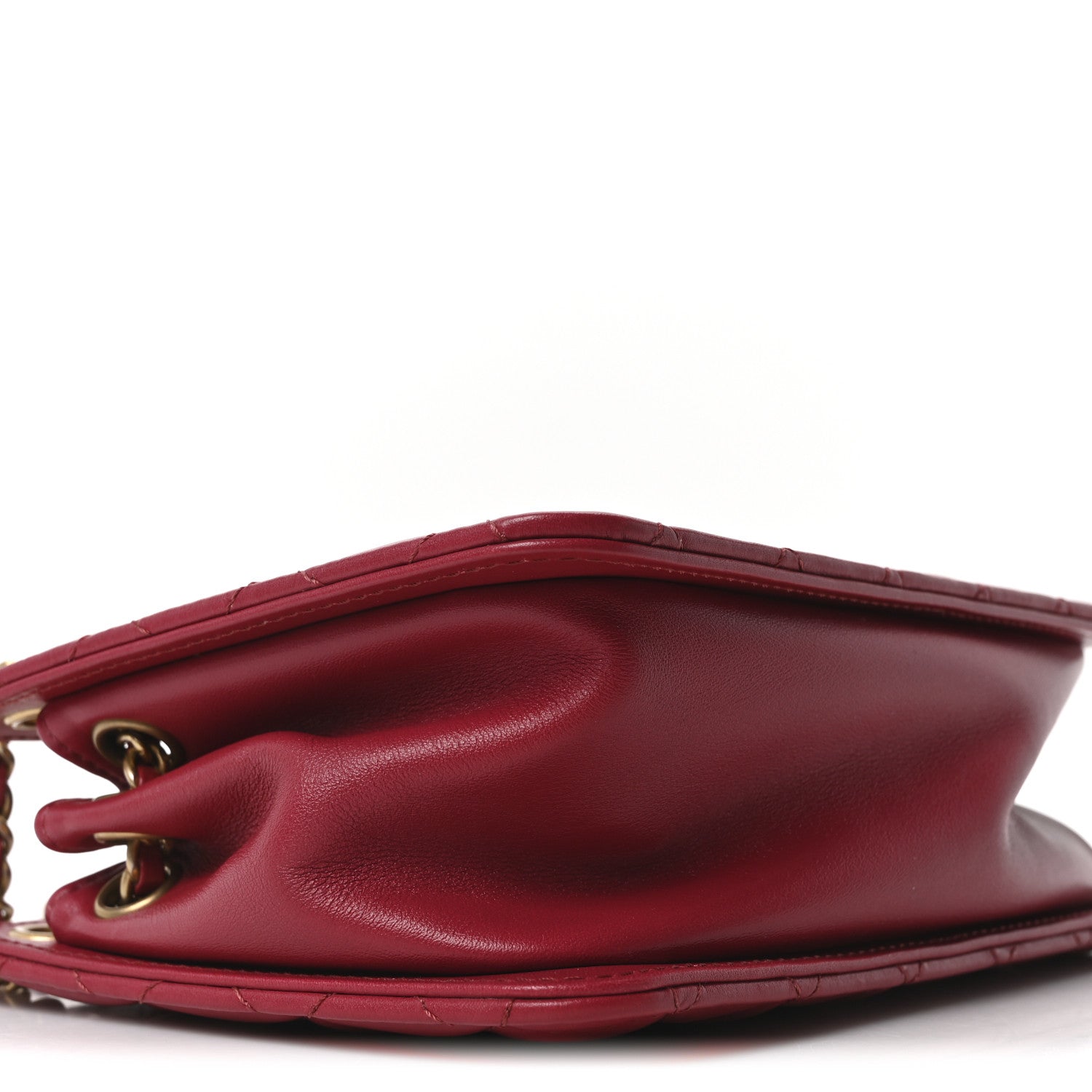 Chanel Calfskin Quilted Small CC Chain Accordion Tote Red 9 of 10