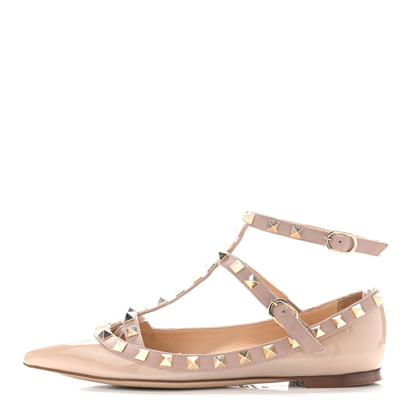 Patent Rockstud Cage Ballerina Flats 35 Poudre