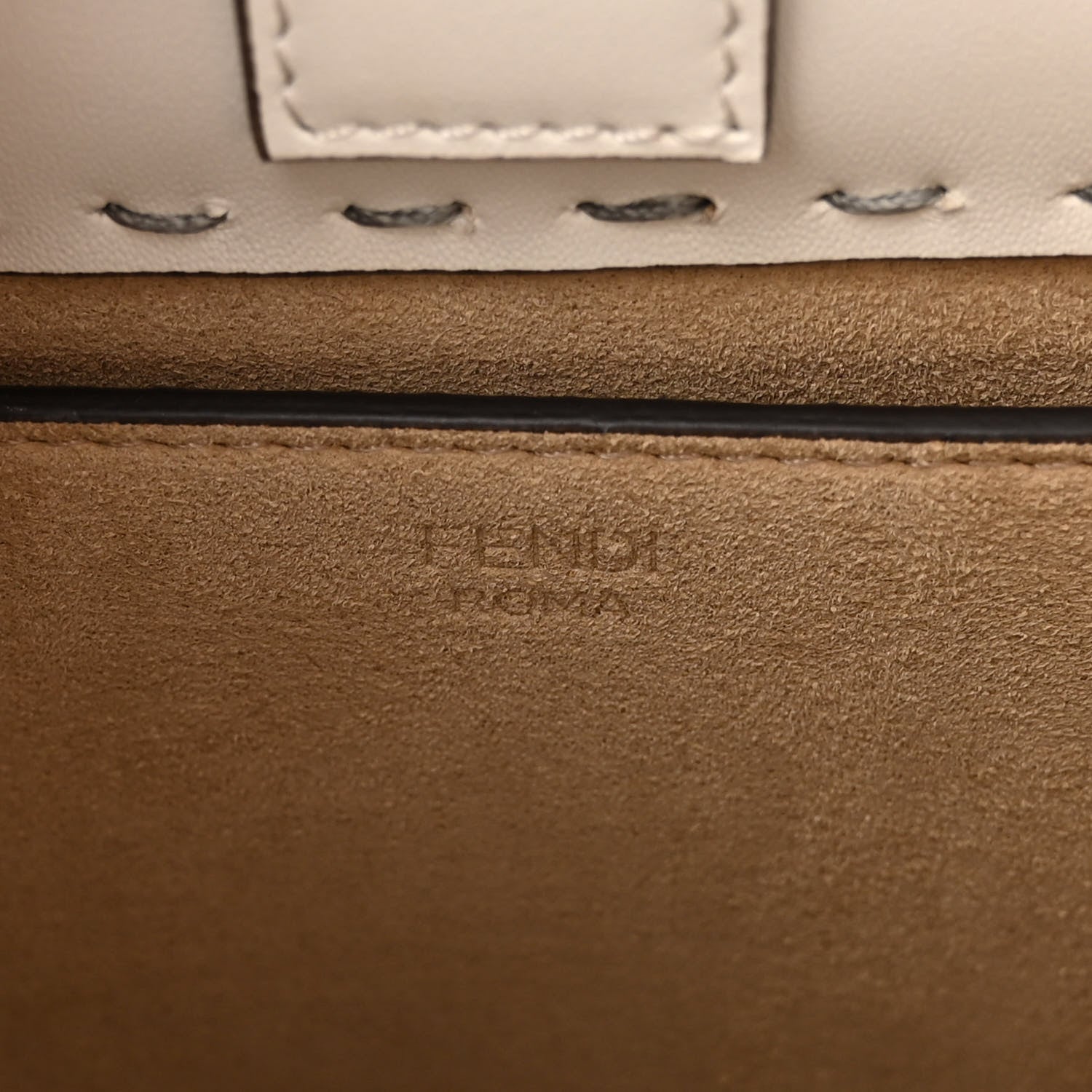Fendi Vitello King Plexiglass Logo Embossed Small Fendi Sunshine Shopper Tote White Rice 6 of 9