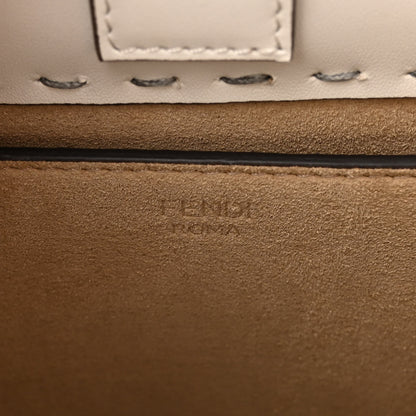 Fendi Vitello King Plexiglass Logo Embossed Small Fendi Sunshine Shopper Tote White Rice 6 of 9