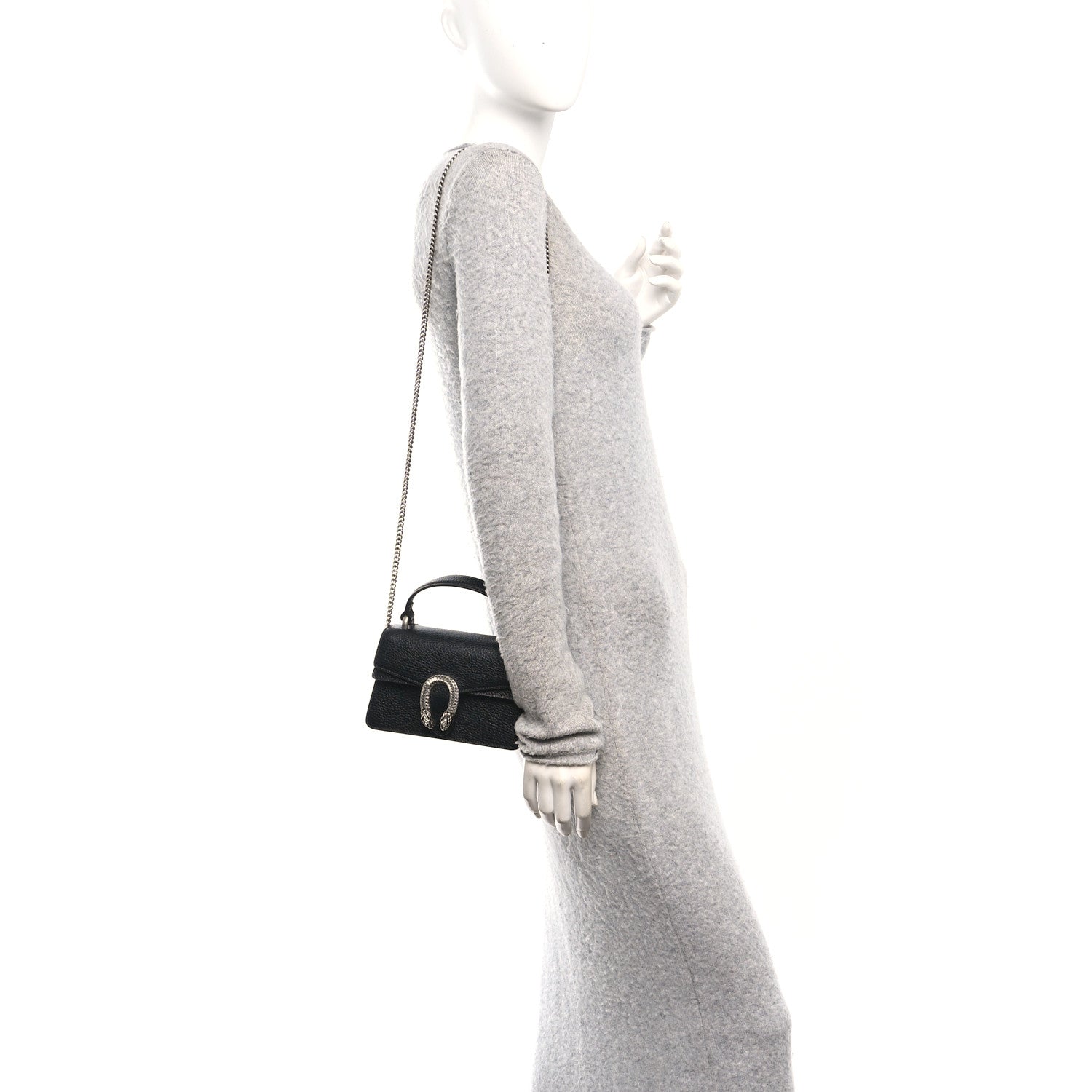 Gucci Dollar Calfskin Crystal Mini Dionysus Top Handle Bag Black Crystal 2 of 11