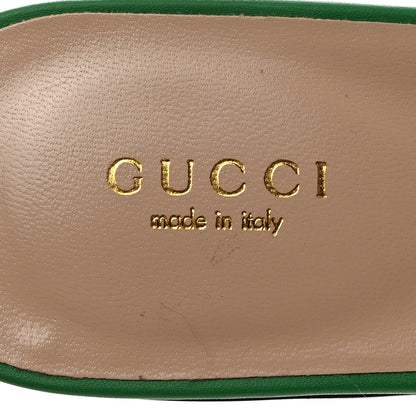 Gucci Cosmos Softy Calfskin Interlocking G Cut Out Slide Sandals 36 Green 7 of 8