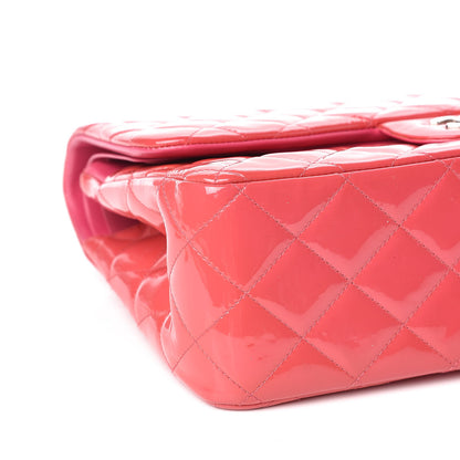 Chanel Patent Quilted Jumbo Double Flap Pink 10 of 12