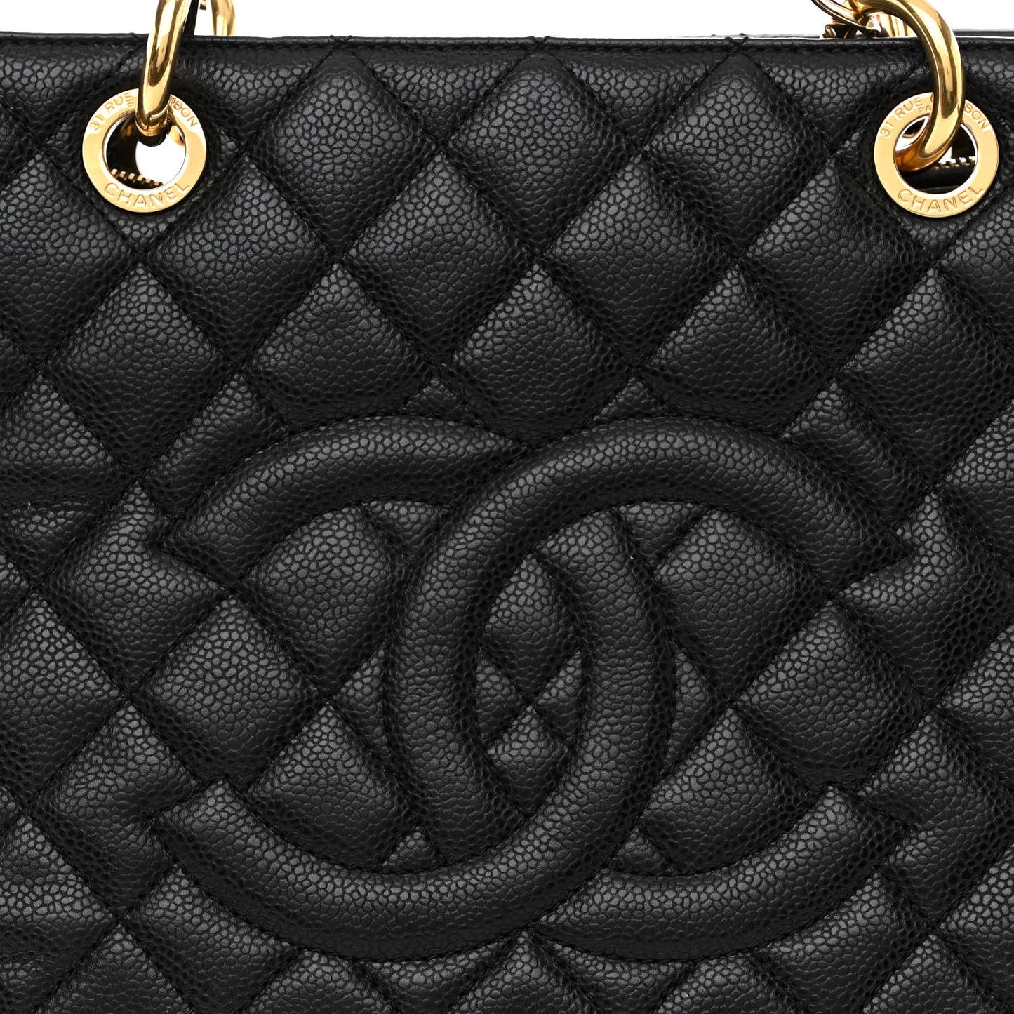 Caviar Quilted Grand Shopping Tote GST Black