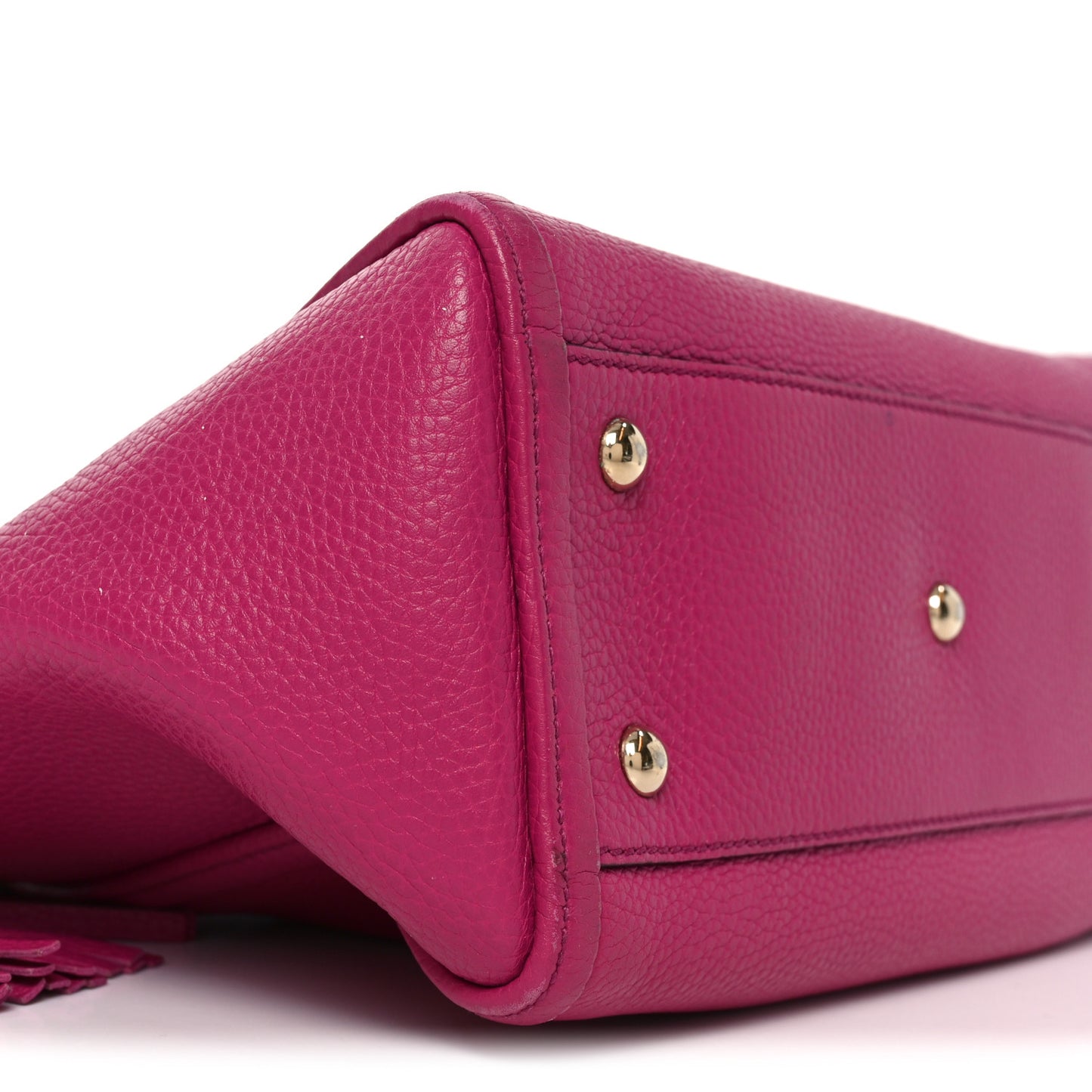 Pebbled Calfskin Small Soho Top Handle Bag Bright Bougainvillea