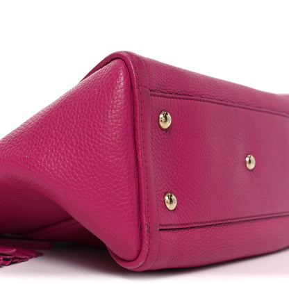 Gucci Pebbled Calfskin Small Soho Top Handle Bag Bright Bougainvillea 9 of 11
