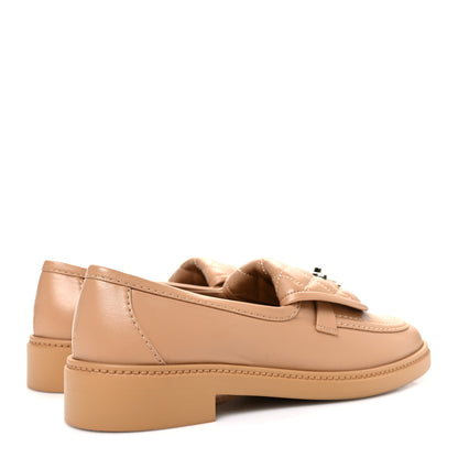 Chanel Lambskin Quilted CC Turnlock Loafers 39.5 Beige 5 of 10