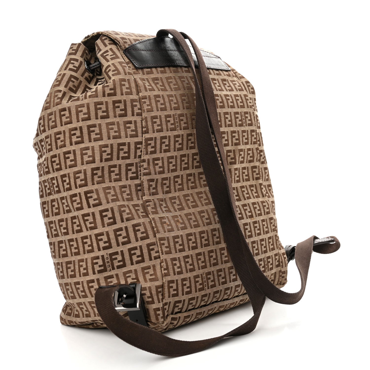 Fendi Zucchino Flap Backpack Tobacco 4 of 14