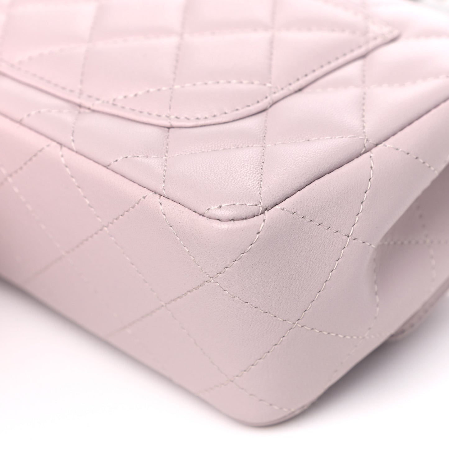 Lambskin Quilted Mini Rectangular Flap Light Purple