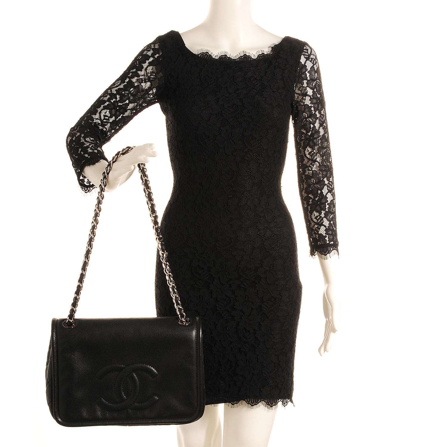 Chanel Caviar Timeless CC Flap Black 2 of 7