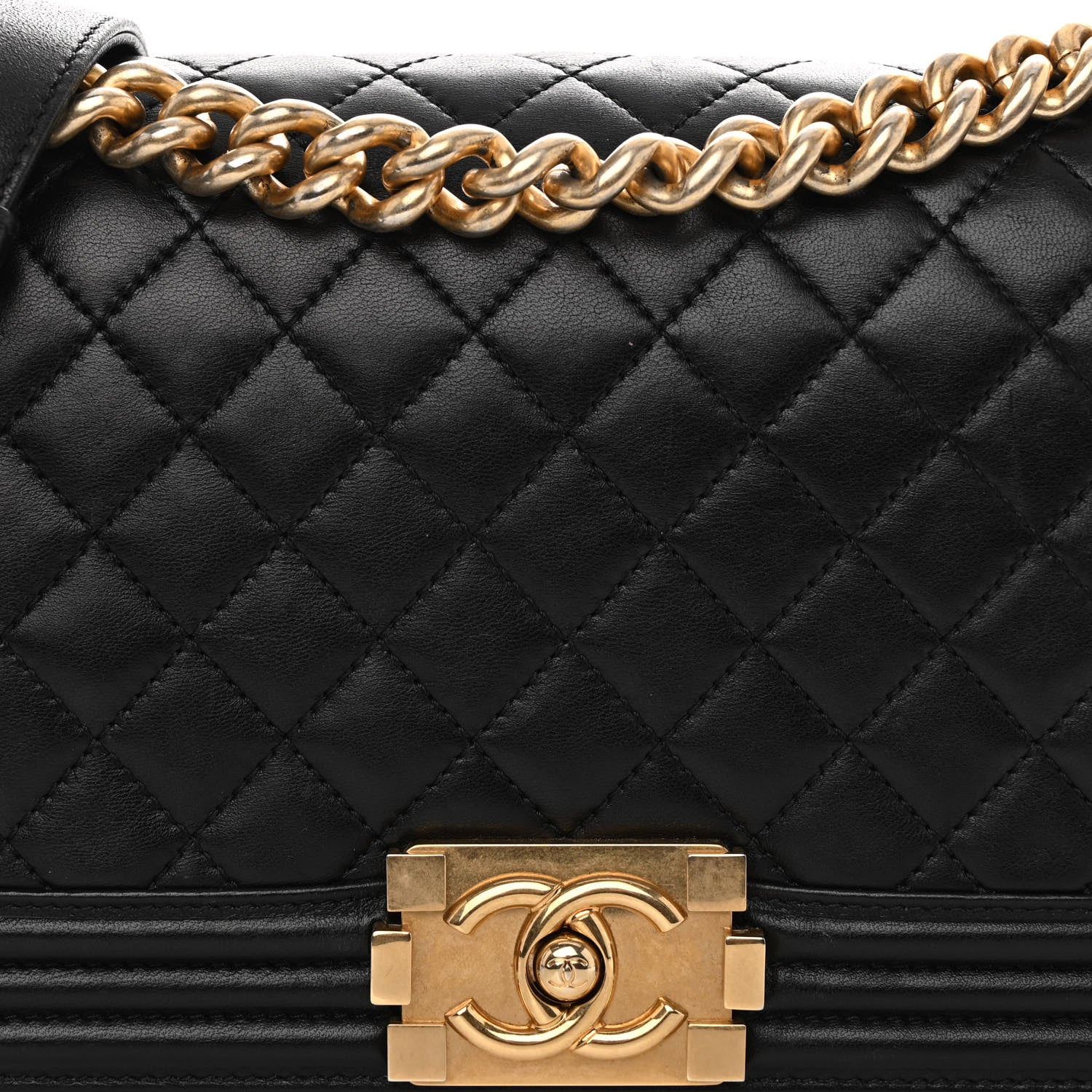 Chanel Lambskin Quilted Medium Boy Flap Black 8 of 13