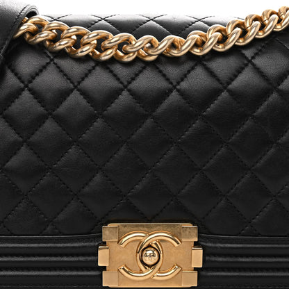 Chanel Lambskin Quilted Medium Boy Flap Black 8 of 13