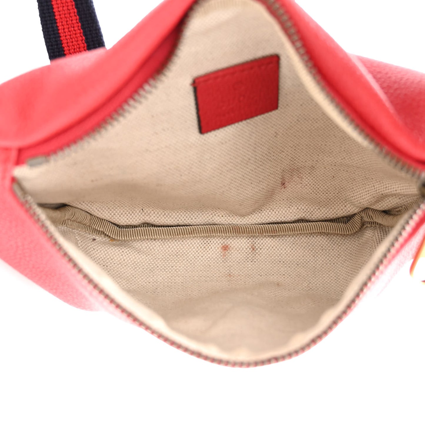 Grained Calfskin Small Logo Belt Bag Hibiscus Red