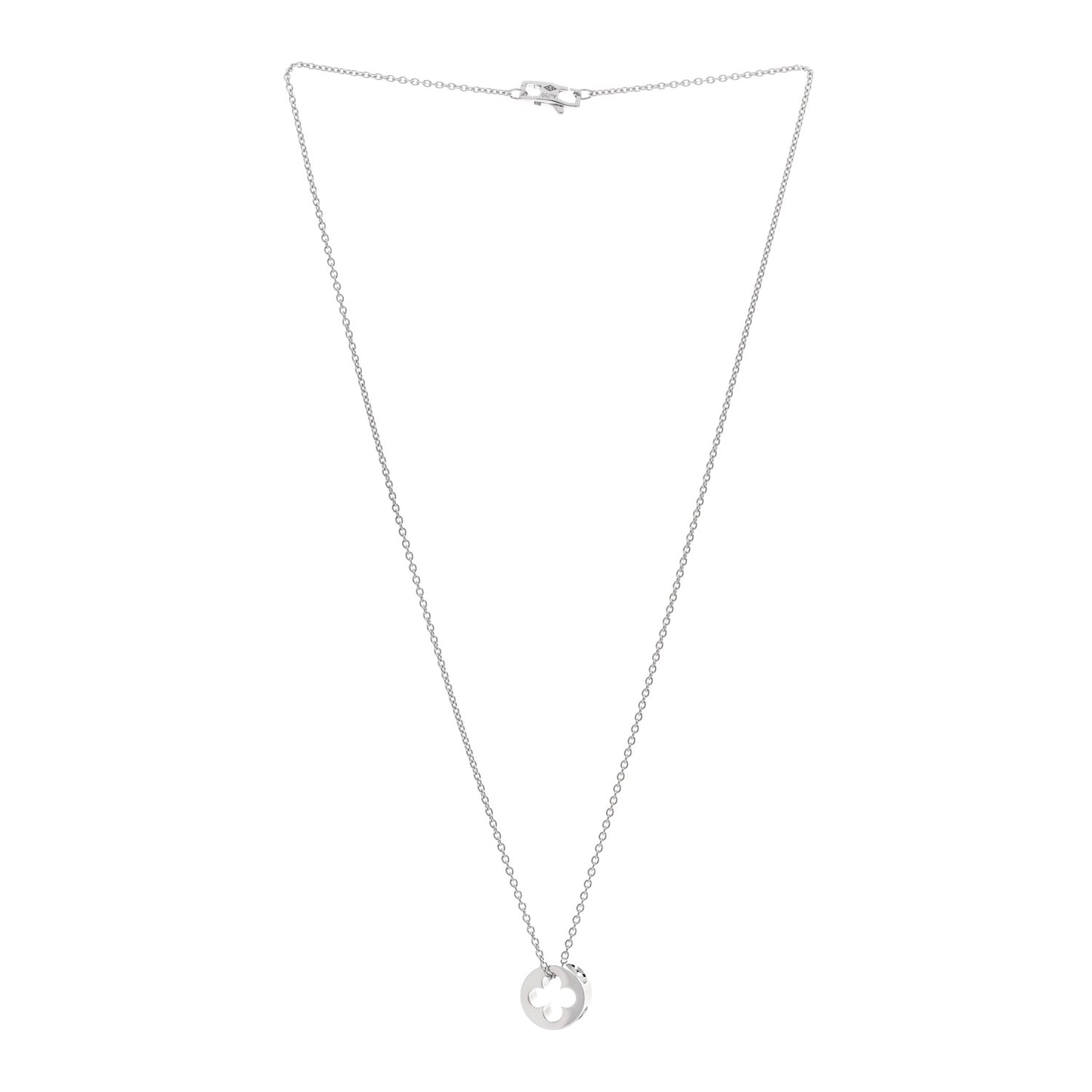 18K White Gold Empreinte Pendant Necklace
