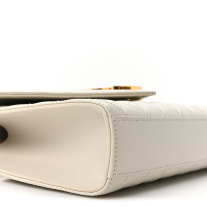 Saint Laurent Grain De Poudre Textured Mixed Matelasse Medium Triquilt Monogram Satchel Crema Soft 9 of 11