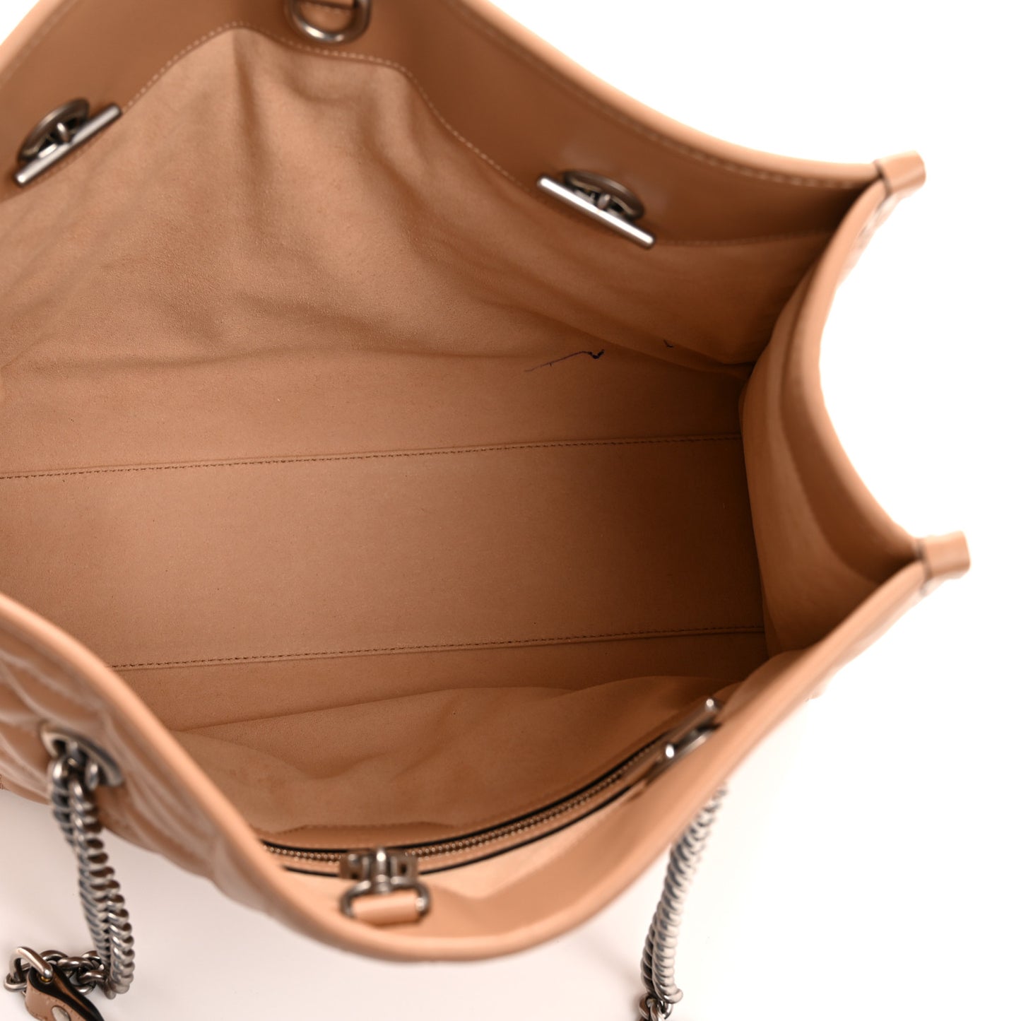 Calfskin Matelasse Aria Medium GG Marmont Shoulder Tote Camelia