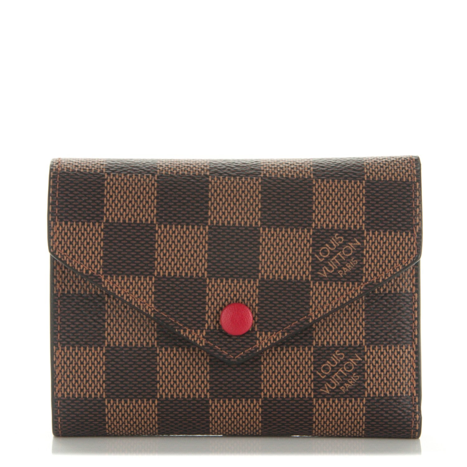 Louis Vuitton Damier Ebene Victorine Wallet Red 1 of 7