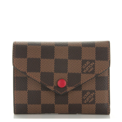 Louis Vuitton Damier Ebene Victorine Wallet Red 1 of 7