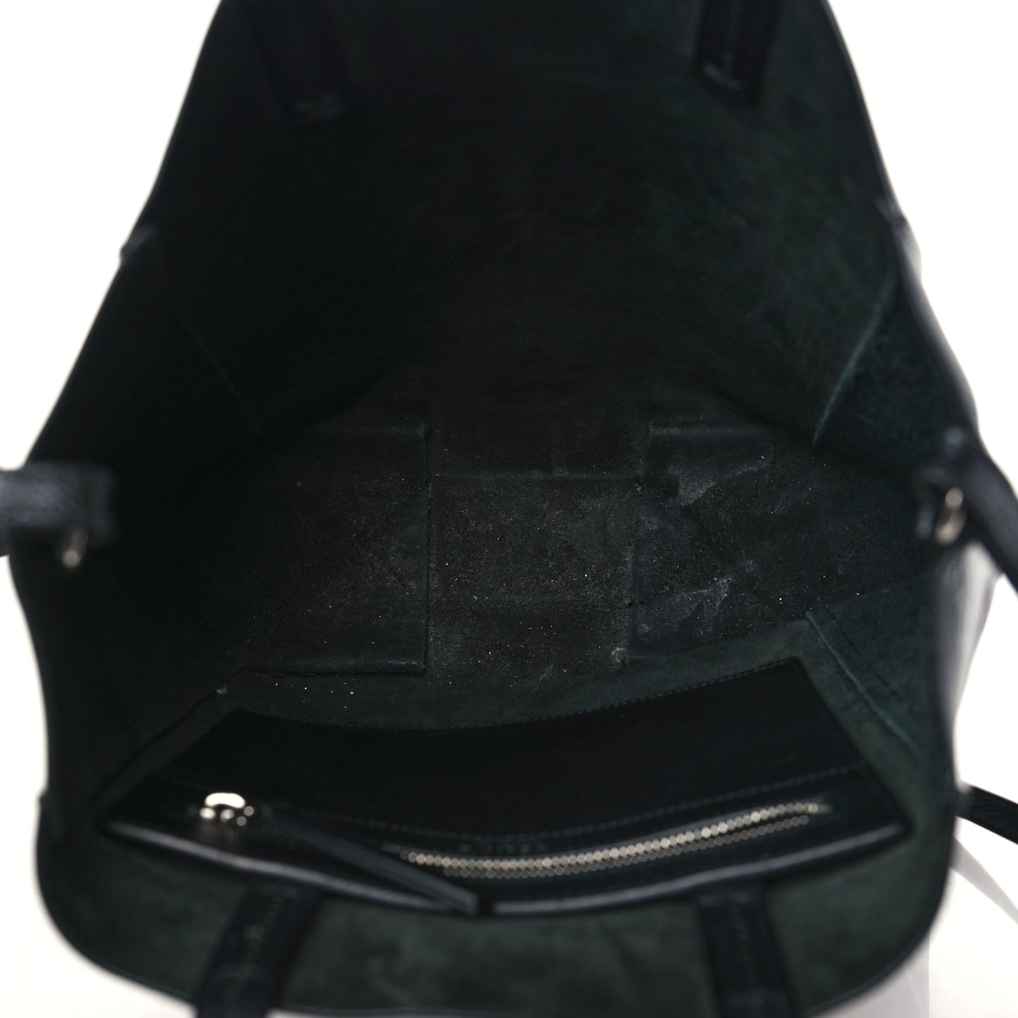Grained Calfskin Small Vertical Cabas Black