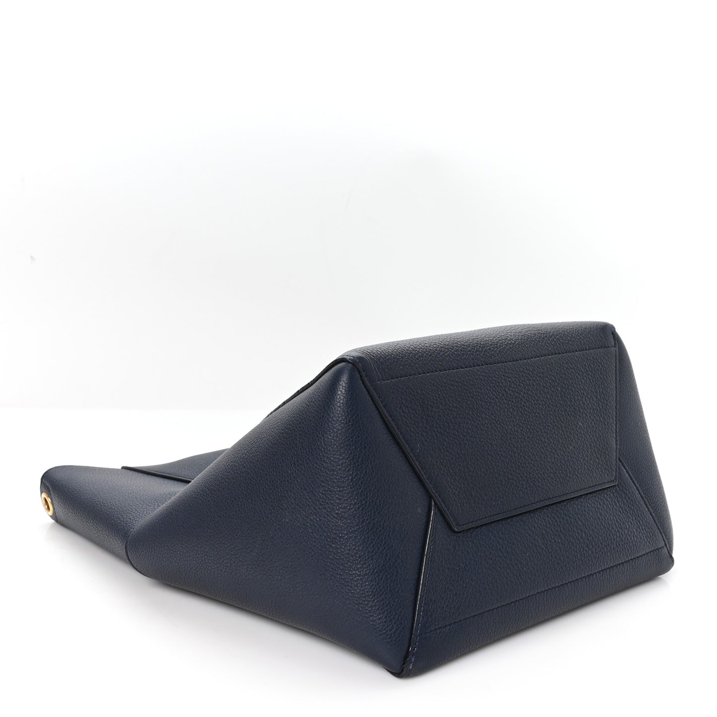 Soft Grained Calfskin Sangle Bucket Bag Navy Blue