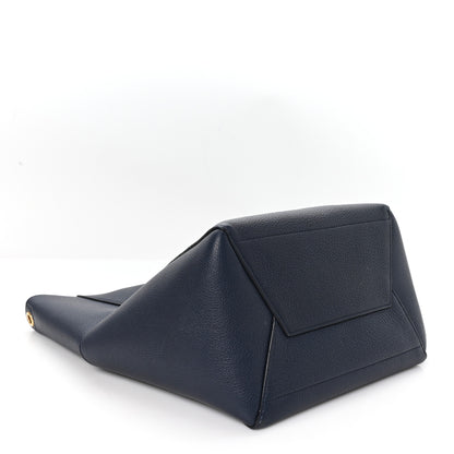 Celine Soft Grained Calfskin Sangle Bucket Bag Navy Blue 3 of 10