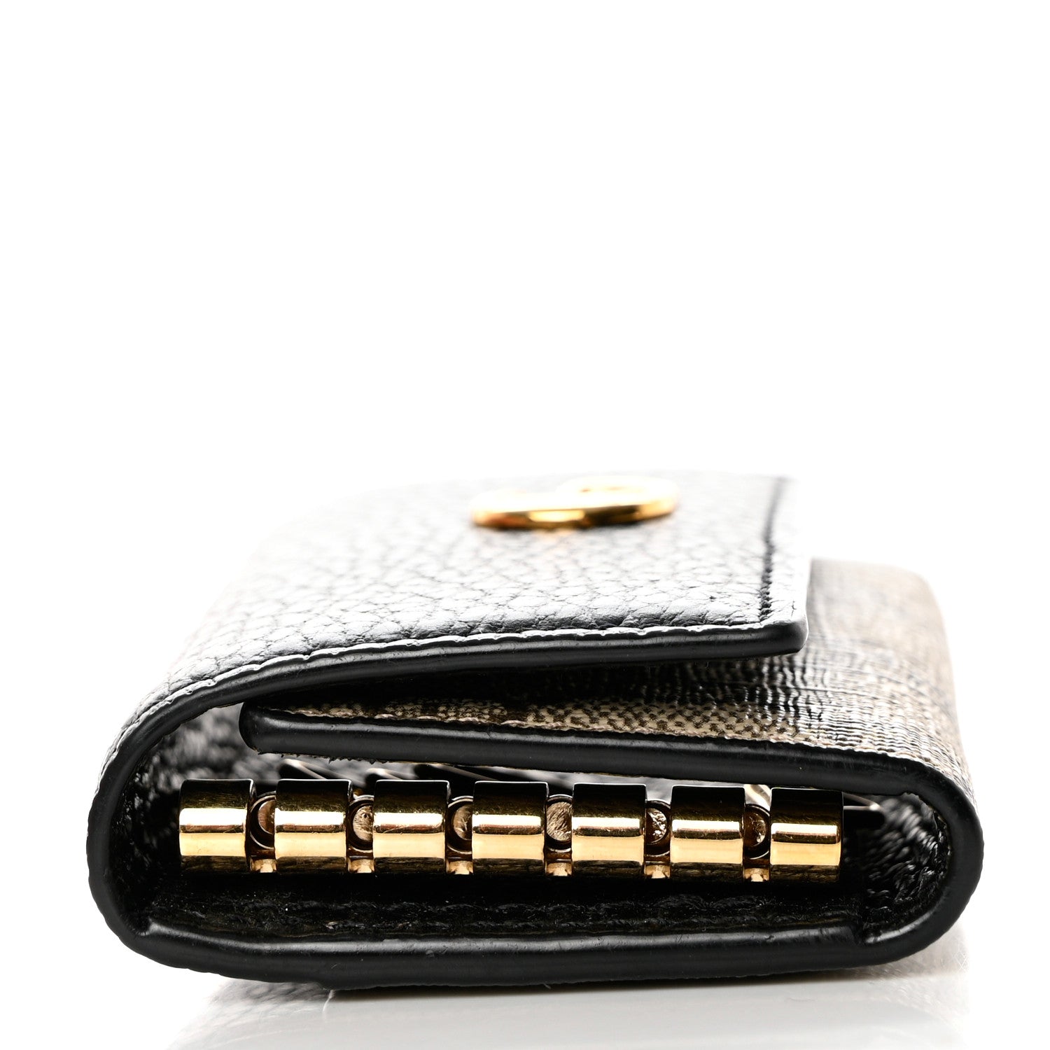 Gucci Dollar Calfskin GG Supreme Monogram GG Marmont 6 Key Holder Case Black Beige Ebony 9 of 10