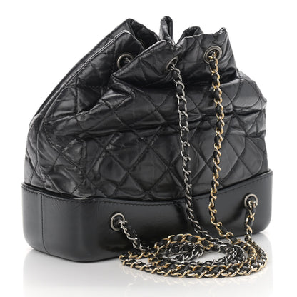 Chanel Aged Calfskin Quilted Small Gabrielle Backpack Black 3 of 13