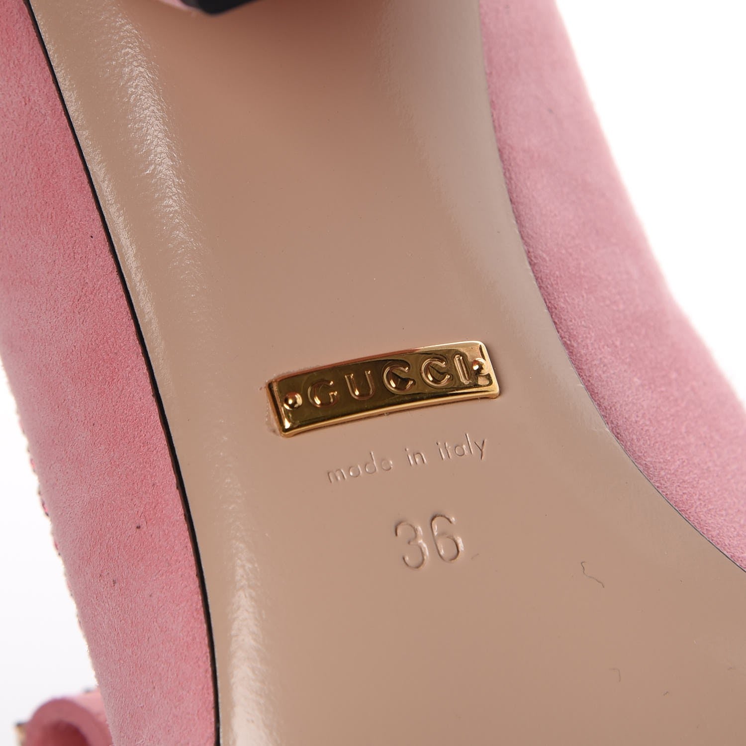 Gucci Kid Scamosciato Crystal GG Marmont Fringe 50mm Loafer Pumps 38 Light Peonia Light Rose 6 of 7