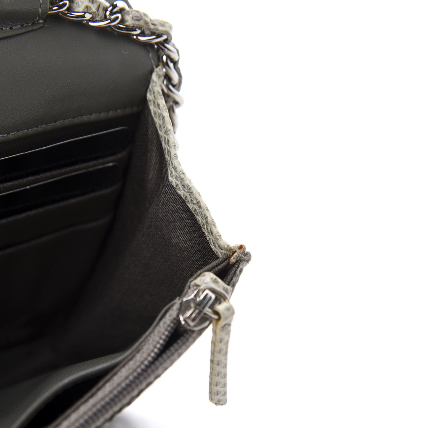 Chanel Lizard Ombre Wallet on Chain WOC Grey 11 of 16