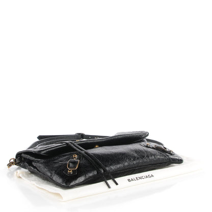 Balenciaga Agneau Classic Hardware Envelope Strap Clutch Black 4 of 11