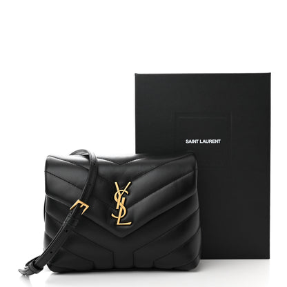 Saint Laurent Calfskin Y Quilted Monogram Toy Loulou Crossbody Bag Black 12 of 12