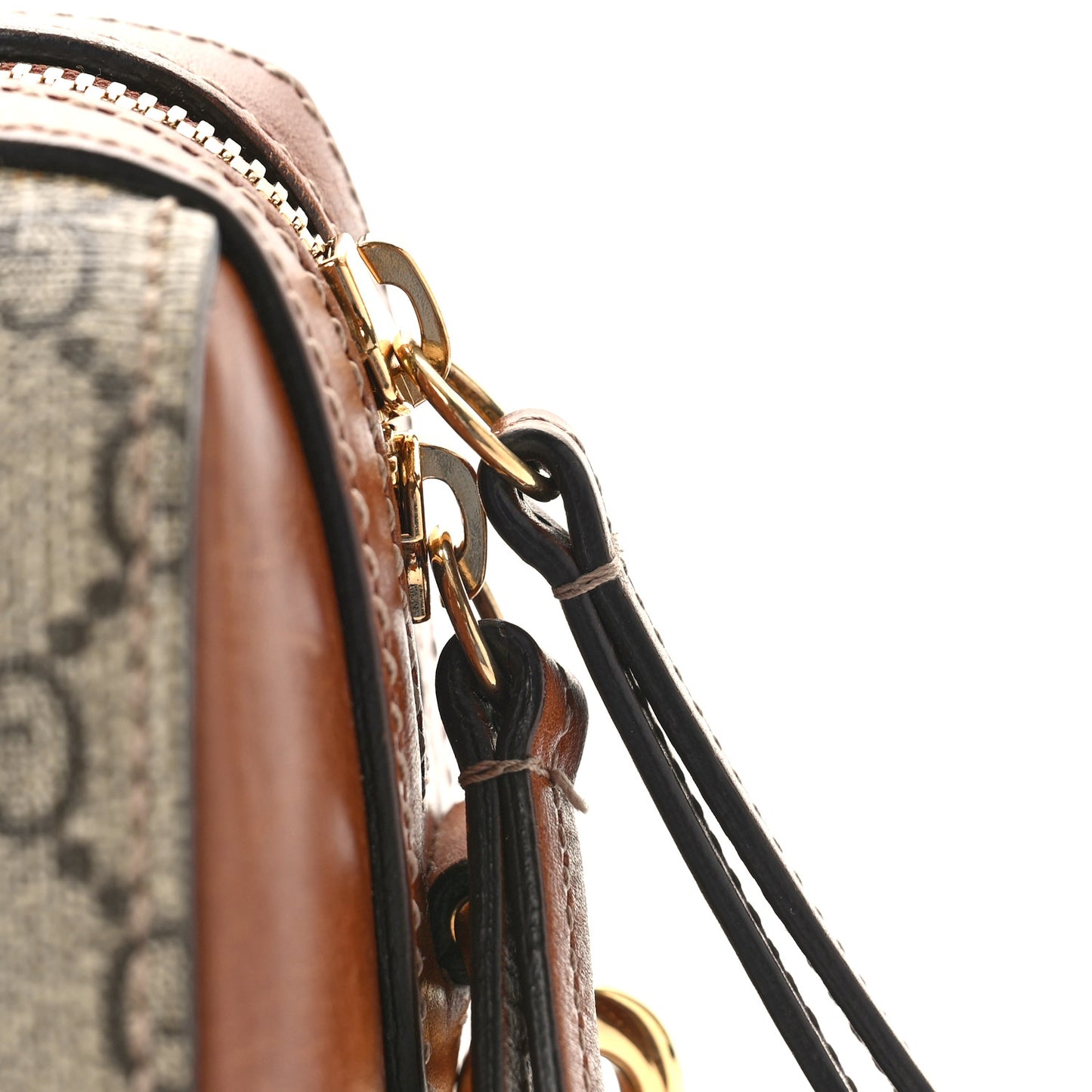 GG Supreme Monogram Cuoio Toscano Small Boston Beige Ebony Cuir