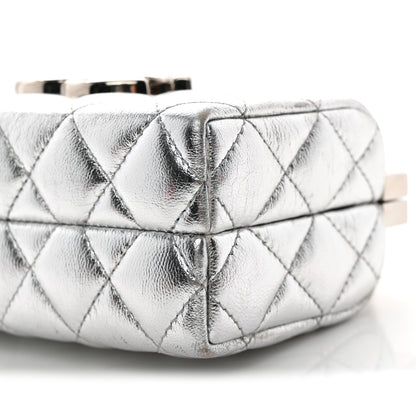 Chanel Metallic Calfskin Quilted Box Crossbody Silver 11 of 11