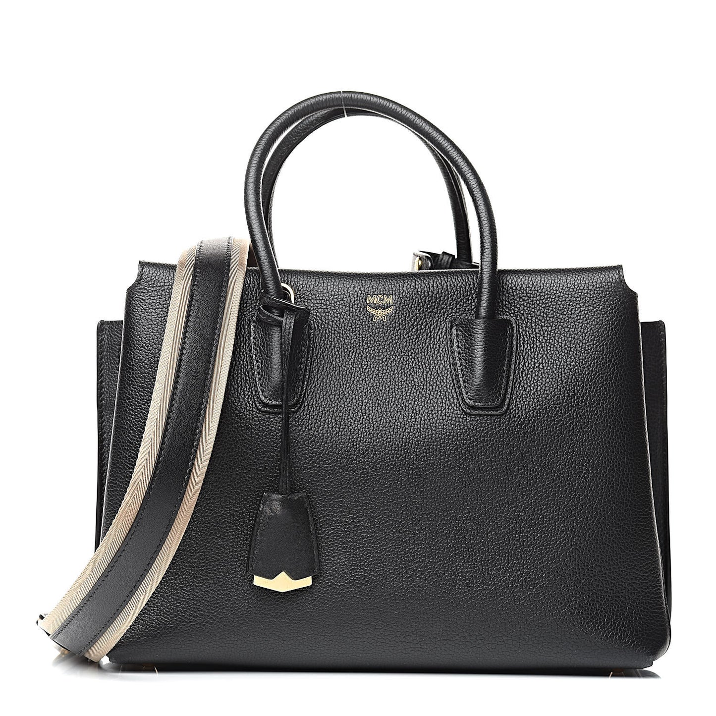 Grained Calfskin Medium Milla Tote Black