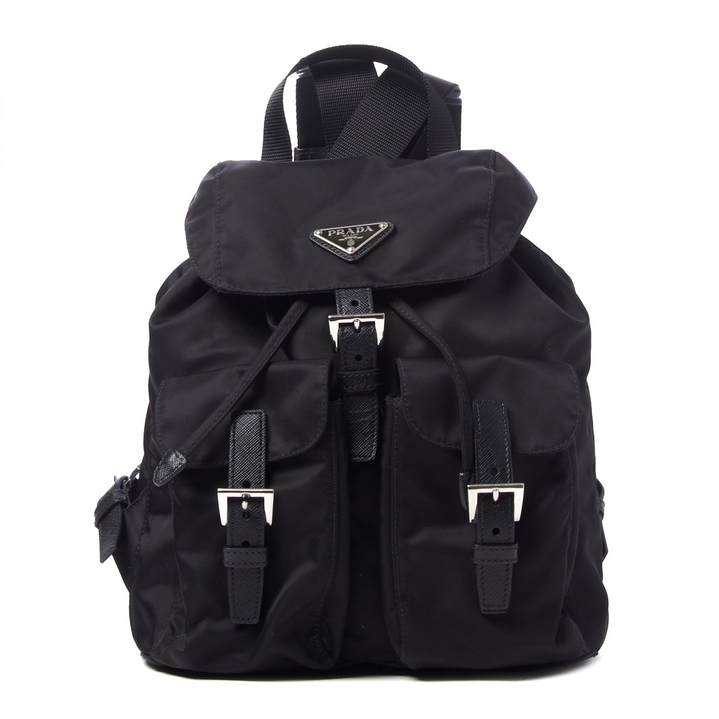 Tessuto Nylon Saffiano Small Backpack Black