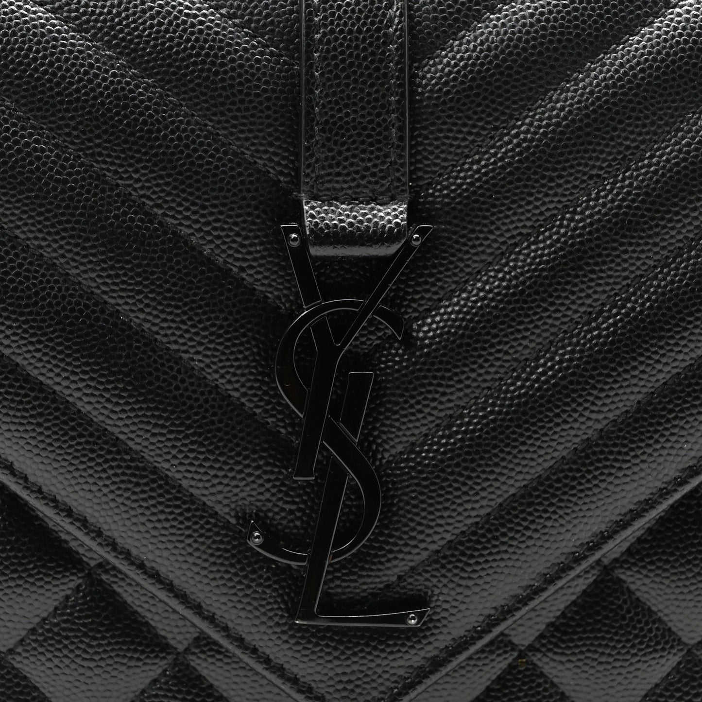 Grain De Poudre Textured Mixed Matelasse Triquilt Medium Monogram Monochrome Satchel Black