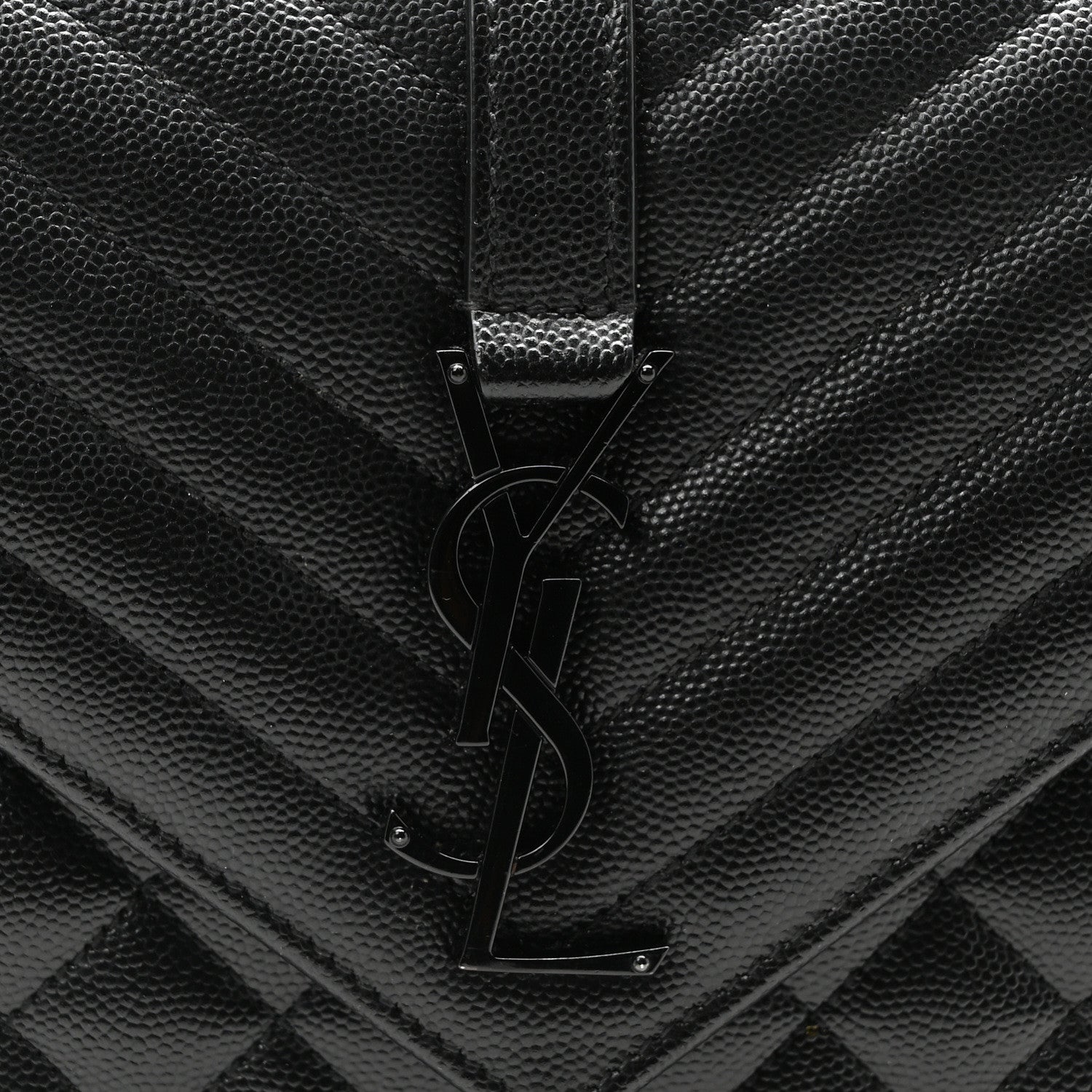 Saint Laurent Grain De Poudre Textured Mixed Matelasse Triquilt Medium Monogram Monochrome Satchel Black 7 of 9