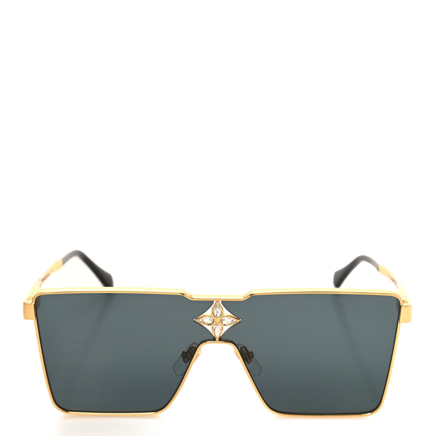 Louis Vuitton Acetate Swarovski Crystal Cyclone Sunglasses Z1700U Gold 2 of 7