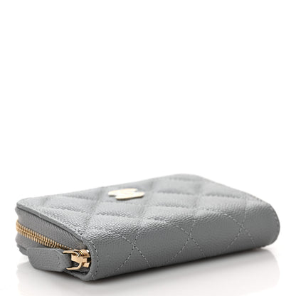 Chanel Caviar Quilted Zip Coin Purse Grey 8 of 10
