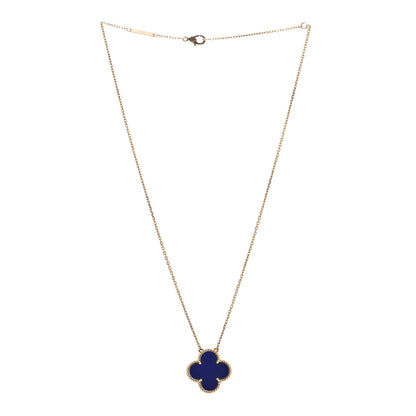Van Cleef & Arpels 18K Yellow Gold Blue Sevres Porcelain Magic Alhambra Vendome Necklace 3 of 6