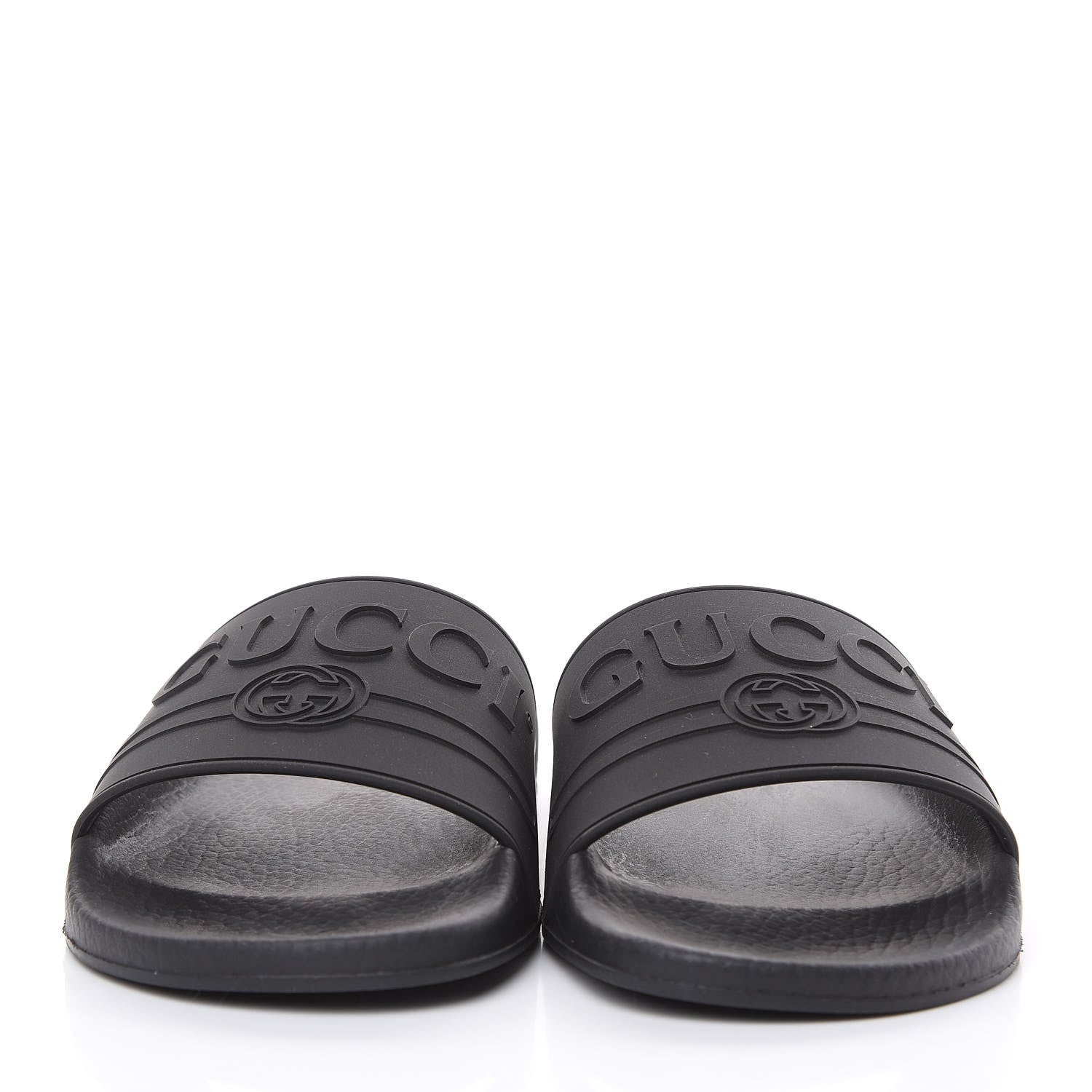 Gucci Rubber Womens Logo Slide Sandals 39 Black 2 of 7