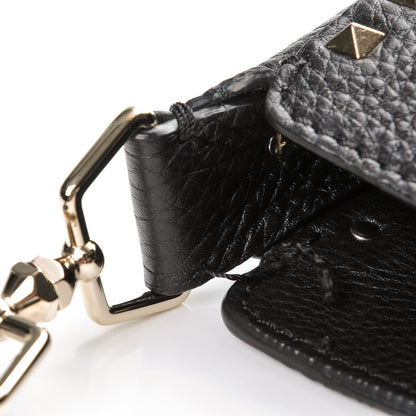 Valentino Garavani Pebbled Calfskin Large Rockstud Flip-Lock Messenger Bag Black 8 of 8