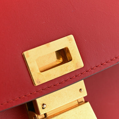 Celine Box Calfskin Medium Classic Box Flap Bag Red 14 of 15