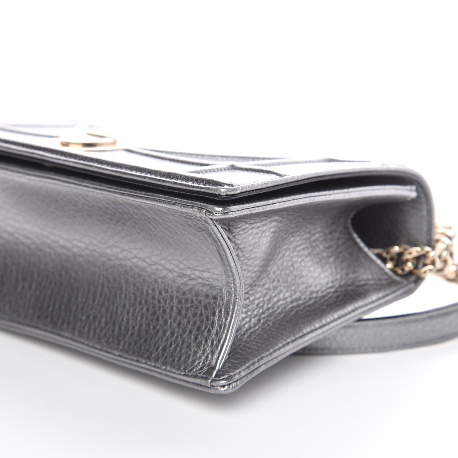 Christian Dior Metallic Grained Calfskin Medium Diorama Flap Bag Silver 10 of 13