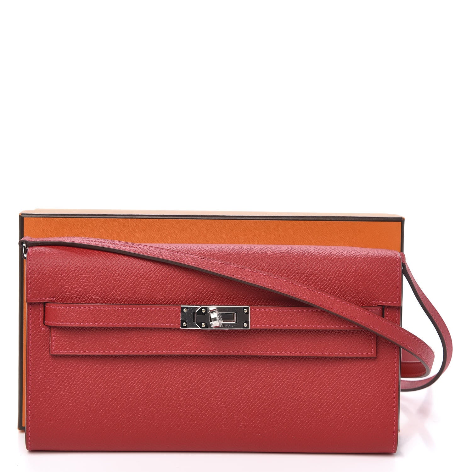 Hermes Epsom Kelly Wallet To Go Rouge Casaque 8 of 8