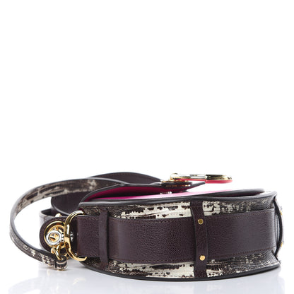 Chloe Calfskin Lizard Embossed Small Tess Bag Black Raisin 4 of 8