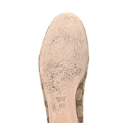 Gucci Monogram Miro Soft Calfskin Ballet Flats 39.5 Beige Ebony Cocoa 9 of 10